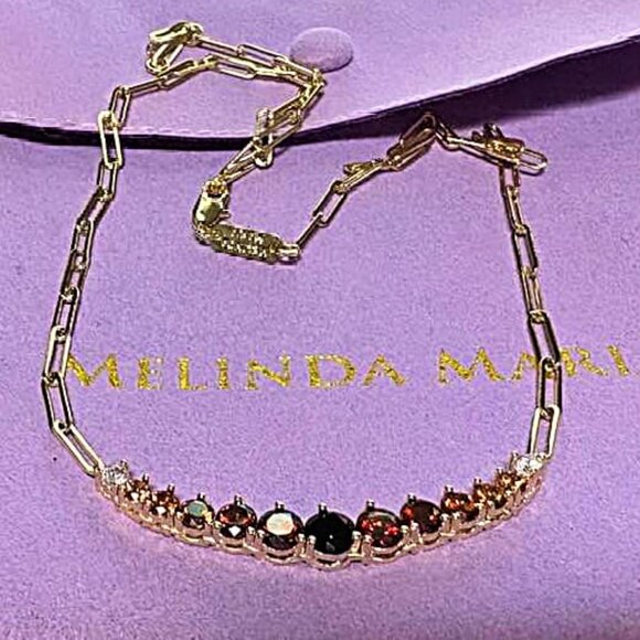 Melinda Maria Chocolate Limited Edition Not Your Basic Samantha Tennis Necklace - Picture 2 of 4